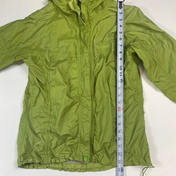 Marmot Jacket Womens Small Green Nylon Full Zip Hooded Coat Windbreaker Pockets - Picture 8 of 11